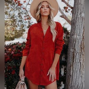 VICI Braden Corduroy Pocketed Button Down Tunic